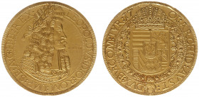 Austria - Empire - Leopold I (1657-1705) - 4 Ducats 1701 - restrike 1953 - Obv: Laureate, armored and draped bust right; in field: A.D. MCMLIII / Rev:...