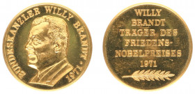Miscellaneous - Medal 1971 'Willy Brandt Träger des Friedens-Nobelpreises' - gold 26 mm 8,93 gram - UNC