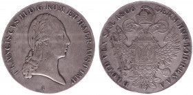 Austria - Empire - Franz II (1792-1835) - Taler 1806-A, Vienna (KM2159, Her.279, ANK59) - Obv: Laureate bust right / Rev: Crowned double headed imperi...