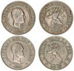 Belgium - Leopold I (1831-1865) - 20 Centimes 1860 & 1861 (KM20, Aern.47) - Obv: Head right / Rev: Rampant lion - VF & XF
