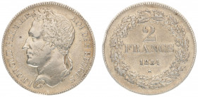 Belgium - Leopold I (1831-1865) - 2 Francs 1834 - Pos. B, edge lettering inclined right (KM9.2, Aern.107) - Obv: Laureate head left / Rev: Value withi...