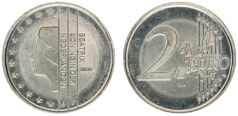 Misslagen en afwijkingen Euro's Nederland - 2 Euro 2000 Nederland MISSTRIKE 'coi...