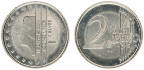 Misslagen en afwijkingen Euro's Nederland - 2 Euro 2000 Nederland MISSTRIKE 'coins struck on nickel planchet', weight 7,12 gram - UNC