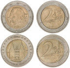 Misslagen en afwijkingen Euro's divers - 2 Euro 2006-J Holstentor Germany - with oval brass core that is smaller on the back than on the front - core ...
