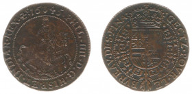1645 - Jeton Antwerpen 'Bureau des Finances' (Dugn.3995, vOrden1244, Tas527) - Obv: Philip IV on horseback right / Rev: Crowned Spanish arms within Go...