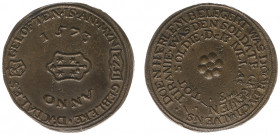 Historiepenningen - 1573 (later work, 1773 ?) - Medal 'Op de Haarlemse noodmunten' (vL.166) - Obv. Marks as on Haarlem emergency coins within legend /...