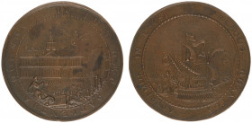 Historiepenningen - 1655 (recast) - Medal 'Opening van het nieuwe stadhuis van Amsterdam' by G. Pooll (vLoon399.2) - Obv. Opening ceremony on Dam Squa...