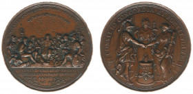 Historiepenningen - 1691 - Medal 'Congres te 's-Gravenhage van Europese prinsen onder leiding van Koning-stadhouder Willem III' by P.H. Müller (vL.531...
