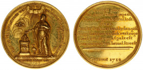 Historiepenningen - 1762 - Anonymous commemorative medal on a golden wedding by M. Holtzhey (Van der Meer JMP 1971/2 type IX, Bemolt type M9), apparen...