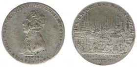Historiepenningen - 1813 - Medal 'Intrede van de Erfprins van Oranje in Amsterdam' by J.T. Stettner/ Lauer (Dirks 11) - Obv. Bust left / Rev. View on ...