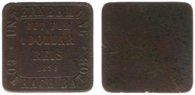 Plantagegeld / Plantation tokens - Goerach Batoe - 1 Dollar Reis 1890 (LaBe 85 / LaWe 95a) - Obv. Value,date. Legend : Unternehmung Goerach Batoe / Re...