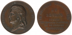 Historiepenningen - 1831 - Medal 'Aftreden van Surlet de Chokier' by J. Leclercq (Dirks427) - Obv. Bust left / Rev. Six lines of text - bronze 40 mm -...