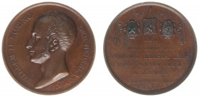 Historiepenningen - 1841 - Medal 'Bezoek Koning Willem II aan Luxemburg' by J. Wiener (Dirks587) - Obv. Portrait left / Rev. Connected coats of arms a...