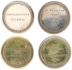 Historiepenningen - 1846/1847,49 - 'Prize medal Dordrechtsche Flora' (Dirks654) - Obv. Text / Rev. Engraved inscription - silver and gilt - XF - for C...