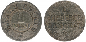 Plantagegeld / Plantation tokens - Makau - 1 Dollar c.1893 - c.1900 (LaBe 138 / LaWe 171 / Scho. -) - Obv. In three lines : E - Niederer- Langkat / Re...