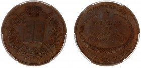 Historiepenningen - 1849 - Medal 'Inauguration Willem III as King in Amsterdam' by J.P. Schouberg (Dirks690) - Obv: Under crown, open book within wrea...