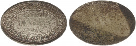 Plantagegeld / Plantation tokens - Soengei Serbangan - 10 Cents 1891 (LaBe 285 R2 / LaWe 421) - Oval - Obv. Value within cirkel + Unternehmung Soengai...