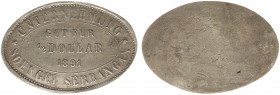 Plantagegeld / Plantation tokens - Soengei Serbangan - ½ Dollar 1891 (LaBe 283 R / LaWe 417-418) - Oval - Obv. Value within cirkel + Unternehmung Soen...