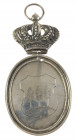 Historiepenningen - 1874 - Engraved 'Draagteken viering 25-jarig regeringsjubileum Willem III te Princenhage' (Zw.-) - Obv. Princenhage coat of arms /...