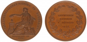Historiepenningen - 1874 - Medal '100-jarig bestaan van Teekengenootschap Pictura te Dordrecht' by D. van der Kellen (Zw.347) - Obv. Muse of painting ...