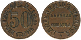 Plantagegeld / Plantation tokens - Wampoe - 50 cents 1900 -1906 (LaBe 336 / LaWe 517a / Scho. 1196) - Obv. In the centre: Langkat Sumatra. Legend: Ond...