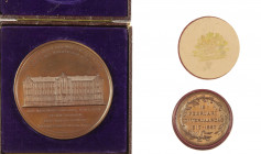 Historiepenningen - 1882 - Medal 'Inwijding Nederlandsch Hervormd Diakonie Weeshuis te Amsterdam' by J. Elion (Zw.578) - Obv. Front view orphanage / R...