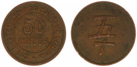 Plantagegeld / Plantation tokens - British North Borneo - The Labuk Planting Company Limited - 50 Cents c.1890 (LaWe 682b / Pridm 45) - Obv. In the ce...