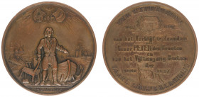 Historiepenningen - 1897 - Medal '200-jarige herdenking van Tsaar Peter's verblijf in Zaandam' by S.J. Vet (Zw.1300) - Obv. Csar Peter at shipyard, Za...