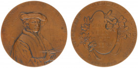 Historiepenningen - 1906 - Medal '300ste geboortedag van Rembrandt van Rijn' by J.J. van Goor (KB.665) - Obv. Rembrandt between Westerkerk and a mill ...