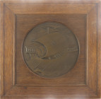 Historiepenningen - ND (ca. 1930) Bronze plaque with 'koggeschip' sailing to the right with three oars, vane and 'zonnekruis' (sun cross) on the sail,...