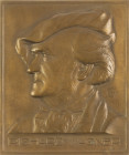 Historiepenningen - ND (1933?) - Wall plaque 'Richard Wagner' by J.J. van Goor - bust left wearing beret - 148x175 mm - XF