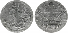 Historiepenningen - 1945 - Medal 'Bevrijding' by M. Kutterink - Obv. Mythological figure with sword and flag on shield carried by flying women / Rev. ...