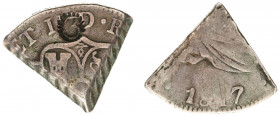 Overzeese Gebiedsdelen - Curaçao - Driekantje or 3 Reaal zilver (1819-1825) countermark '3' (Scho. 1371/R) - VF / rare