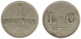 Overzeese Gebiedsdelen - Curaçao - 1 Stuiver z.j. (ca. 1880) - 'LxC' (Leyba & Co) (Scho. 1409) - Particuliere uitgifte - ZF