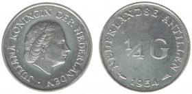 Overzeese Gebiedsdelen - Nederlandse Antillen - ¼ Gulden 1954 (Sch. 1380) - mintage 250 pcs. - Proof