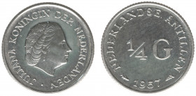 Overzeese Gebiedsdelen - Nederlandse Antillen - ¼ Gulden 1957 (Sch. 1382) - mintage 250 pcs. - Proof