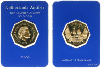 Overzeese Gebiedsdelen - Nederlandse Antillen - 200 Gulden 1976 'Andrew Doria' - Goud - Proof in orig. blister and cassette
