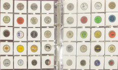 Collection coins with coin stickers, mainly nickel guldens and rijksdaalders