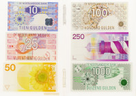 Netherlands - Miscellaneous - Presentatieset Nederlandse bankbiljetten: 10, 25, 50, 100, 250, 1000 Gulden in Plexiglas. (PS1) - Deze set is cadeau ged...