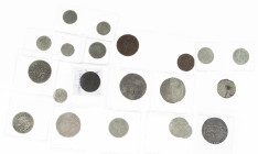 Dutch Provincial in boxes - Small box Dutch provincial coinage including Schellingen, Bezemstuivers, 1/4 Guldens, 1/8 en 1/4 zilveren dukaat, Gulden, ...