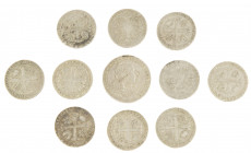 Dutch Provincial in boxes - Small collection Austrian Netherlands: 1/4 Kronenthalers Maria Theresia 1763-1769 Brussel type with 4 crowns (KM 19 / Vanh...