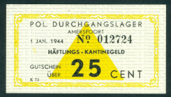 Netherlands - Concentratiekampgeld - Amersfoort - Amersfoort - 25 Cent 1944 (C-4142 / T.J. 401.02b / PL1200.2.b1) - no star, no wmk. - a.UNC/UNC