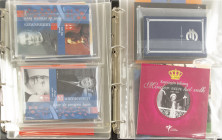 Euros - 2 Albums with various BU-sets a.w. Dag van de Munt and theme sets