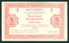 Netherlands - Scheepsgeld - Kon. Rotterdamsche Lloyd NV - Koninklijke Rotterdamsche Lloyd NV - zonder scheepsaanduiding - 5 Cent (1947) serie KZM bijz...