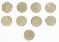 Dutch Provincial in boxes - Small lot Dubbele Wapenstuivers contemporary forgeries Birmingham: 6x Holland 1791 + 3x Utrecht 1786 - Total 9 pcs. in nic...