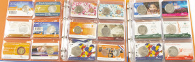 Euros - 2 albums with Eurocoins and medals in coincards, all issued by KNM