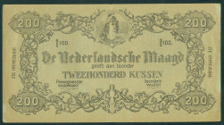 Netherlands - Reclame- en fantasiebiljetten - Reclamegeld: 200 en 300 Gulden type 1860 - 'De Nederlandse Maagd geeft aan toonder 200 en 300 kussen' / ...