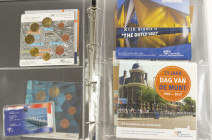 Euros - Album with various BU-sets a.w. Dag van de Munt and theme sets