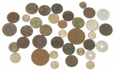 Dutch Provincial in boxes - Small box Dutch provincial coinage with Duiten (13x) + Neth. Indies/Indonesia - Total 36 pcs.