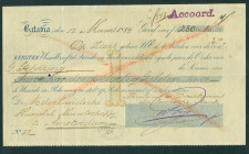 Netherlands Oversea - Nederlands-Indië - Bill of exchange on sight ('wisselbrief op zicht') for ƒ 230,00 issued in Batavia, March 12, 1884 by the Pres...